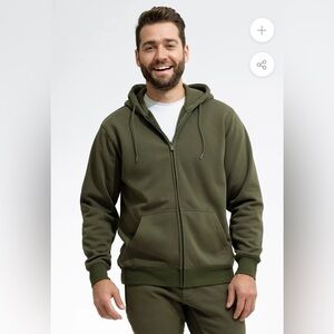Swet Tailor NWT Stretch Fleece Zip Hoodie in Army Green